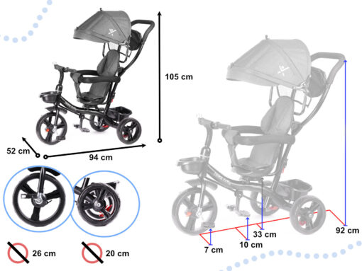 Triratukas TRIKE FIX LITE pilkas - Image 6