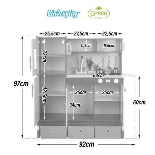 Medinė vaikiška virtuvė KINDERPLAY - Image 3