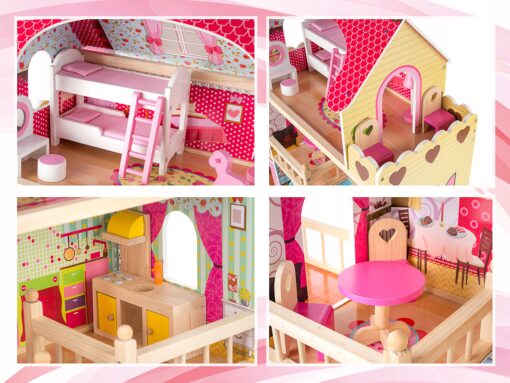 Medinis lėlių namas su LED apšvietimu KINDERPLAY - Image 5