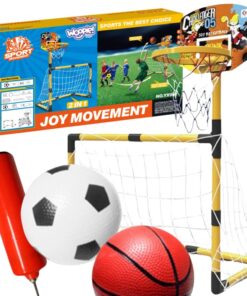 2in1 krepšinio rinkinys Futbolo vartai + kamuoliai ir pompa