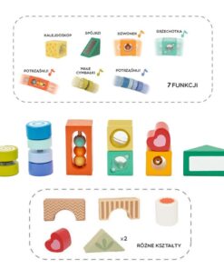 CLASSIC WORLD Medinės sensorinės kaladėlės MONTESSORI 14 vnt.