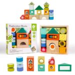CLASSIC WORLD Medinės sensorinės kaladėlės MONTESSORI 14 vnt.