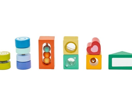 CLASSIC WORLD Medinės sensorinės kaladėlės MONTESSORI 14 vnt.