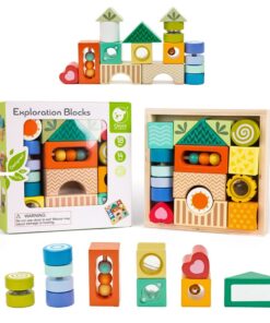 CLASSIC WORLD Medinės sensorinės kaladėlės MONTESSORI 14 vnt.