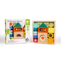 CLASSIC WORLD Medinės sensorinės kaladėlės MONTESSORI 14 vnt.
