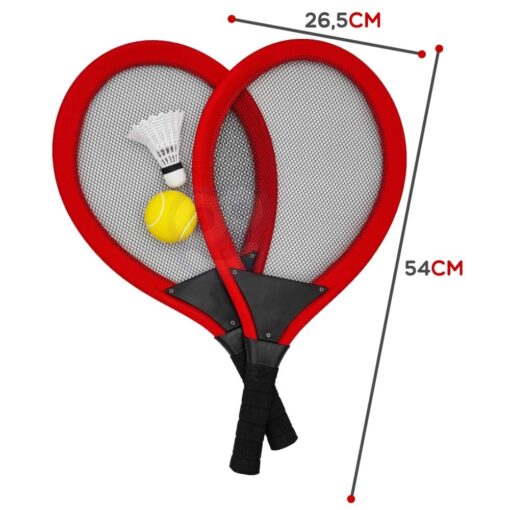 Didelės badmintono teniso raketės vaikams – raudonas