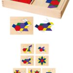 Geometrinės mozaikos  kaladėlės Montessori logikos dėlionė148 vnt.