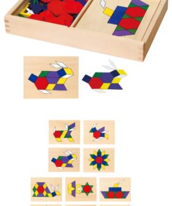 Geometrinės mozaikos  kaladėlės Montessori logikos dėlionė148 vnt.