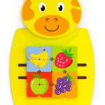 VIGA medinė žirafos manipuliavimo lenta su FSC Montessori sertifikatu