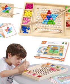 Medinių kamuoliukų žaidimas pagauk ir sužaisk Montessori galvosūkį