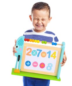 TOOKY TOY didelė medinė dvipusė magnetinė + kreidinė lenta