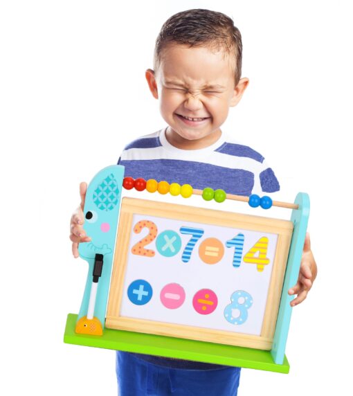 TOOKY TOY didelė medinė dvipusė magnetinė + kreidinė lenta