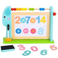 TOOKY TOY didelė medinė dvipusė magnetinė + kreidinė lenta