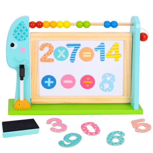 TOOKY TOY didelė medinė dvipusė magnetinė + kreidinė lenta