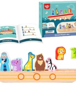 TOOKY TOY medinė dėlionė vaikams Nojus ir gyvūnai