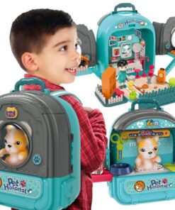 Vet rinkinys 3in1 šunų namelis kuprinėje