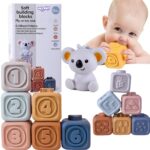 WOOPIE BABY lavinamasis piramidės rinkinys sensorinių blokų 2in1 skaičių krumpliaračiai