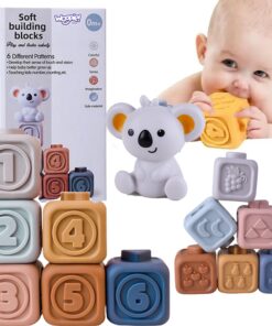 WOOPIE BABY lavinamasis piramidės rinkinys sensorinių blokų 2in1 skaičių krumpliaračiai