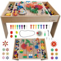MASTERKIDZ medinis mokomasis stalas + SIENOS PRIEDAI
