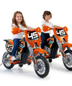 FEBER oranžinis 6 V akumuliatorinis krosinis motociklas vaikams