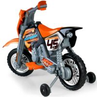 FEBER oranžinis 6 V akumuliatorinis krosinis motociklas vaikams