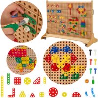 MASTERKIDZ geometrinių formų kaladėlių rinkinys STEM sienų plokštėms