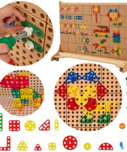 MASTERKIDZ geometrinių formų kaladėlių rinkinys STEM sienų plokštėms