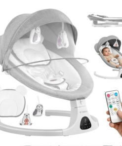 Tulano elektrinė supamoji lovelė kūdikiams su „Bluetooth“ muzikos nuotolinio valdymo pultu
