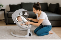 Tulano elektrinė supamoji lovelė kūdikiams su „Bluetooth“ muzikos nuotolinio valdymo pultu - Image 2