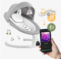 Tulano elektrinė supamoji lovelė kūdikiams su „Bluetooth“ muzikos nuotolinio valdymo pultu - Image 4