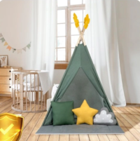 Tipi žalia palapinė su dideliu kilimėliu - Image 3