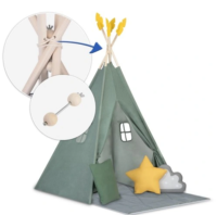 Tipi žalia palapinė su dideliu kilimėliu - Image 5