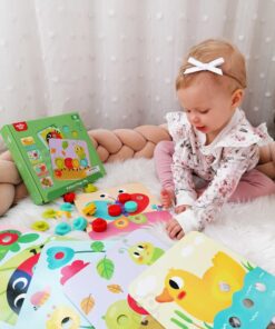 TOOKY TOY Dėlionės Kaladėlės Vaikams Gyvūnai Suderinti Mokymosi Formos Spalvos + Lentos
