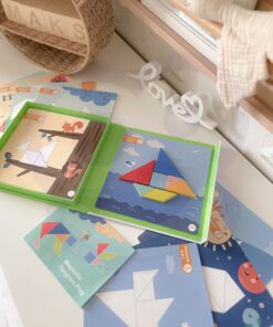 TOOKY TOY Tangram dėlionė Dėlionė vaikams Lavinimosi figūros Figūrėlės Formos 18 vnt.
