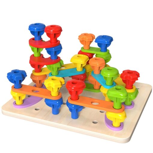 TOOKY TOY daugiafunkcinė lenta su spalvotais varžtais