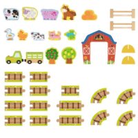 TOOKY TOY medinės fermos lagamine figūrėlės