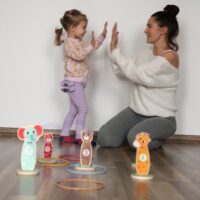 TOOKY TOY medinis įgūdžių žaidimas Mėtyk į taikinius gyvūnėlius