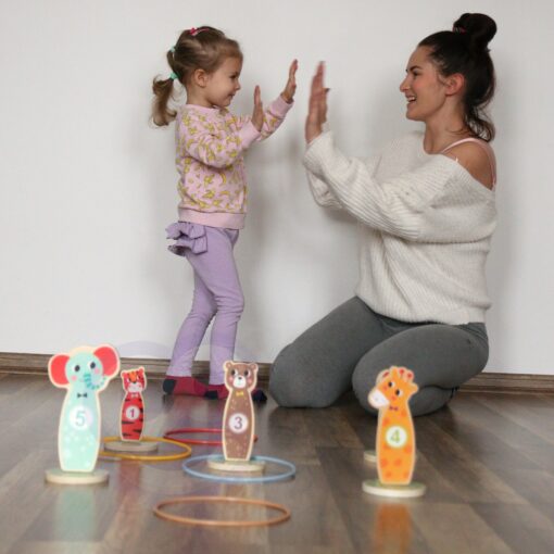 TOOKY TOY medinis įgūdžių žaidimas Mėtyk į taikinius gyvūnėlius