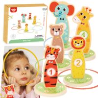 TOOKY TOY medinis įgūdžių žaidimas Mėtyk į taikinius gyvūnėlius
