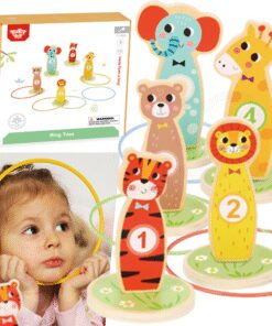 TOOKY TOY medinis įgūdžių žaidimas Mėtyk į taikinius gyvūnėlius