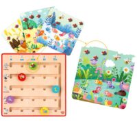 TOOKY TOY medinis žaidimas „Mokomės skaičiuoti gyvūnus“