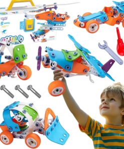 WOOPIE 5 viename STEM statybinių kaladėlių transporto priemonių rinkinys