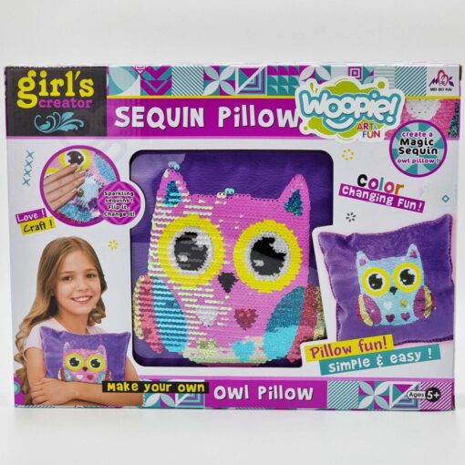 WOOPIE ART&FUN kūrybinis rinkinys „Pelėdos“ pagalvėlė dekoravimui