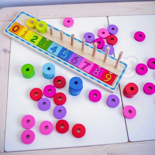 WOOPIE GREEN Montessori dėlionė skaičiuoti ir spalvinti