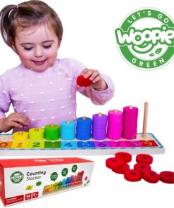 WOOPIE GREEN Montessori dėlionė skaičiuoti ir spalvinti