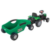 WOOPIE didelis „PowerTrac“ pedalais minamas traktorius su XXL priekaba