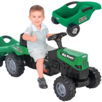 WOOPIE didelis „PowerTrac“ pedalais minamas traktorius su XXL priekaba