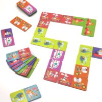 WOOPIE edukacinis žaidimas „Transportas“ Gyvūnai Montessori domino dėlionė