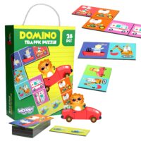 WOOPIE edukacinis žaidimas „Transportas“ Gyvūnai Montessori domino dėlionė