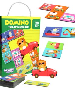WOOPIE edukacinis žaidimas „Transportas“ Gyvūnai Montessori domino dėlionė